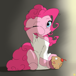 Size: 2400x2400 | Tagged: safe, artist:captainpudgemuffin, character:pinkie pie, clothing, female, morning ponies, plushie, shirt, sleepy pie, solo, tired