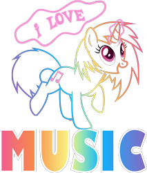 Size: 3666x4300 | Tagged: safe, artist:xebck, character:dj pon-3, character:vinyl scratch, species:pony, species:unicorn, cutie mark, female, glowing horn, hooves, horn, levitation, magic, mare, open mouth, rainbow, rainbow power, simple background, solo, telekinesis, text, transparent background, vector