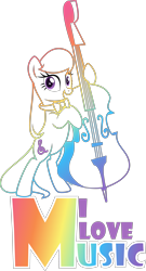 Size: 2479x4600 | Tagged: safe, artist:xebck, character:octavia melody, cello, female, musical instrument, rainbow, rainbow power, simple background, solo, text, transparent background, vector