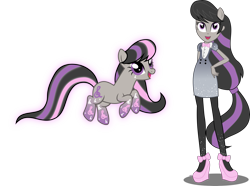 Size: 4119x3070 | Tagged: safe, artist:xebck, character:octavia melody, equestria girls:rainbow rocks, g4, my little pony: equestria girls, my little pony:equestria girls, absurd resolution, blouse, bow, bow tie, clothing, dress, female, humanized, pantyhose, platform heels, ponidox, ponied up, rainbow power, rainbow power-ified, self ponidox, simple background, solo, transparent background, vector