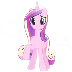 Size: 2500x2500 | Tagged: dead source, safe, artist:navitaserussirus, character:princess cadance, species:alicorn, species:pony, female, lightly watermarked, looking at you, mare, one hoof raised, simple background, solo, vector, watermark, white background