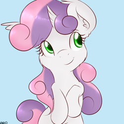 Size: 2000x2000 | Tagged: safe, artist:freefraq, character:sweetie belle, cute, ear fluff, female, solo