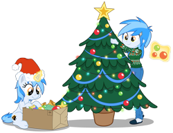 Size: 7765x6000 | Tagged: safe, artist:discorded, artist:masem, artist:pirill, character:derpy hooves, oc, oc:penny curve, my little pony:equestria girls, absurd resolution, christmas, collaboration, female, ponidox, self ponidox, simple background, transparent background, vector