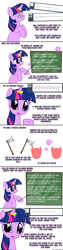 Size: 1050x4200 | Tagged: safe, artist:navitaserussirus, character:twilight sparkle, asktwixiegenies, aladdin, ask, axe, chalkboard, genie, glasses, headcanon, lecture, theory, tumblr, wish