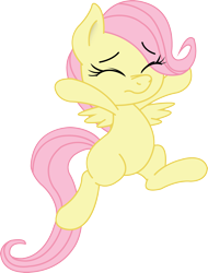 Size: 2145x2828 | Tagged: safe, artist:fluttershy750, artist:joey darkmeat, character:fluttershy, cute, eyes closed, female, filly, jumping, shyabetes, simple background, solo, transparent background, yoshi