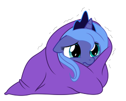 Size: 7500x6000 | Tagged: safe, artist:jessy, artist:mamandil, character:princess luna, species:pony, absurd resolution, blanket, cute, female, filly, scared, simple background, solo, transparent background, vector, woona