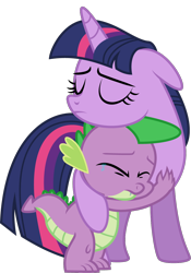 Size: 842x1200 | Tagged: safe, artist:masem, character:spike, character:twilight sparkle, character:twilight sparkle (alicorn), species:alicorn, species:pony, episode:castle sweet castle, g4, my little pony: friendship is magic, crying, female, hug, mama twilight, mare, simple background, transparent background, vector