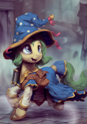 Size: 850x1200 | Tagged: safe, artist:assasinmonkey, oc, oc only, species:pony, cloak, clothing, first contact war, hat, solo, wizard, wizard hat