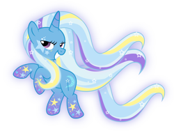 Size: 3000x2258 | Tagged: safe, artist:xebck, character:trixie, species:pony, species:unicorn, female, mare, rainbow power, rainbow power-ified, simple background, solo, transparent background, vector