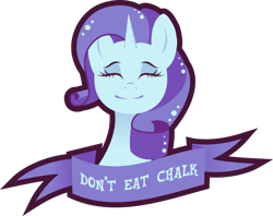 Size: 1343x1061 | Tagged: safe, artist:xebck, character:rarity, advice, chalk, eyes closed, female, good advice, limited palette, mouthpiece, obvious, old banner, parody, public service announcement, simple background, solo, transparent background, vector