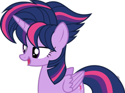 Size: 3000x2228 | Tagged: safe, artist:xebck, character:twilight sparkle, character:twilight sparkle (alicorn), species:alicorn, species:pony, episode:castle sweet castle, g4, my little pony: friendship is magic, alternate hairstyle, female, high res, mare, punklight sparkle, simple background, solo, transparent background, vector
