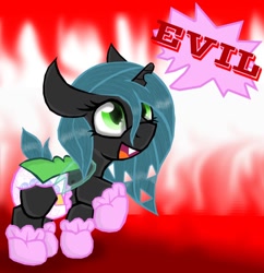 Size: 880x908 | Tagged: safe, artist:cuddlelamb, character:queen chrysalis, species:changeling, booties, cute, cutealis, diaper, female, foal, nymph, poofy diaper, solo