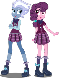 Size: 4000x5300 | Tagged: safe, artist:xebck, character:night glider, character:sugar belle, episode:the cutie map, equestria girls:friendship games, g4, my little pony: equestria girls, my little pony: friendship is magic, my little pony:equestria girls, absurd resolution, clothing, crystal prep academy, crystal prep academy uniform, equestria girls-ified, female, school uniform, simple background, solo, transparent background, vector