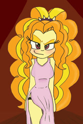 Size: 600x900 | Tagged: safe, artist:cbear624, artist:shonatabeata, character:adagio dazzle, my little pony:equestria girls, blushing, breasts, busty adagio dazzle, clothing, collaboration, dress, female, looking at you, smiling, solo