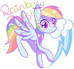 Size: 599x556 | Tagged: safe, artist:ipun, character:rainbow dash, female, heart eyes, simple background, solo, white background