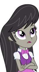 Size: 4843x9051 | Tagged: safe, artist:luckreza8, character:octavia melody, equestria girls:friendship games, g4, my little pony: equestria girls, my little pony:equestria girls, .svg available, absurd resolution, background human, bow tie, canterlot high, chs rally song, clothing, crossed arms, female, inkscape, long hair, looking up, open mouth, simple background, solo, transparent background, upper body, vector, wondercolts