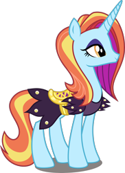 Size: 2500x3441 | Tagged: safe, artist:xebck, character:sassy saddles, species:pony, species:unicorn, episode:canterlot boutique, g4, my little pony: friendship is magic, clothing, dress, female, simple background, solo, that was fast, transparent background, vector