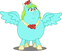 Size: 3000x2463 | Tagged: safe, artist:xebck, character:whoa nelly, species:alicorn, species:pony, episode:canterlot boutique, g4, my little pony: friendship is magic, bacon, clothing, crown, element of bacon, fat, female, nellycorn, obese, race swap, shoes, simple background, solo, sparkles, that was fast, transparent background, vector