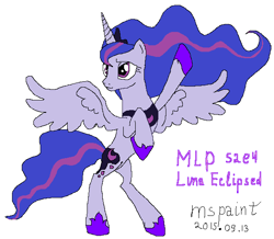 Size: 592x517 | Tagged: safe, artist:xbi, character:princess luna, species:pony, episode:luna eclipsed, g4, my little pony: friendship is magic, female, ms paint, rearing, simple background, solo, trace