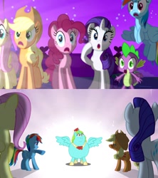 Size: 1280x1440 | Tagged: safe, artist:xebck, edit, edited screencap, screencap, character:applejack, character:fluttershy, character:rainbow dash, character:rarity, character:spike, character:whoa nelly, species:alicorn, species:dragon, species:earth pony, species:pegasus, species:pony, episode:canterlot boutique, episode:magical mystery cure, g4, my little pony: friendship is magic, alicornified, bacon, element of bacon, everyone is an alicorn, fat, meme, nellycorn, princess, race swap, sparkles, vector