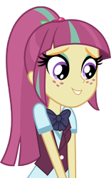 Size: 5000x7991 | Tagged: safe, artist:luckreza8, character:sour sweet, equestria girls:friendship games, g4, my little pony: equestria girls, my little pony:equestria girls, .svg available, absurd resolution, bow tie, clothing, crystal prep academy, crystal prep shadowbolts, cute, female, freckles, inkscape, school uniform, simple background, smiling, solo, sourbetes, transparent background, vector, when she smiles