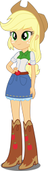 Size: 1500x5316 | Tagged: safe, artist:xebck, character:applejack, equestria girls:friendship games, g4, my little pony: equestria girls, my little pony:equestria girls, absurd resolution, boots, clothing, cowboy boots, cowboy hat, denim skirt, female, freckles, hat, shoes, simple background, skirt, solo, stetson, transparent background, vector