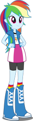 Size: 1471x5316 | Tagged: safe, artist:xebck, character:rainbow dash, equestria girls:friendship games, g4, my little pony: equestria girls, my little pony:equestria girls, absurd resolution, canterlot high, clothing, female, hand on hip, simple background, skirt, solo, transparent background, vector, wondercolts