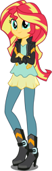 Size: 1640x5316 | Tagged: safe, artist:xebck, character:sunset shimmer, equestria girls:friendship games, g4, my little pony: equestria girls, my little pony:equestria girls, absurd resolution, clothing, crossed arms, female, leather jacket, raised leg, simple background, solo, transparent background, vector
