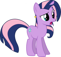 Size: 1000x930 | Tagged: dead source, safe, artist:cupcakescankill, character:fluttershy, character:twilight sparkle, female, fusion, potara, shocked, simple background, solo, transparent background