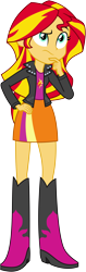 Size: 5000x15909 | Tagged: safe, artist:millennial dan, artist:nano23823, character:sunset shimmer, equestria girls:rainbow rocks, g4, my little pony: equestria girls, my little pony:equestria girls, .svg available, absurd resolution, boots, clothing, female, hand on hip, leather jacket, pondering, raised eyebrow, simple background, skirt, solo, transparent background, vector