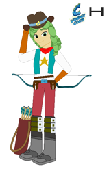 Size: 452x711 | Tagged: safe, artist:karalovely, character:sandalwood, equestria girls:friendship games, g4, my little pony: equestria girls, my little pony:equestria girls, archery, archery clothes, bow (weapon), wondercolts