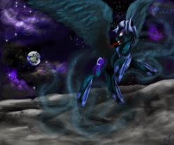 Size: 4280x3568 | Tagged: safe, artist:vinicius040598, character:nightmare moon, character:princess luna, planet, tongue out
