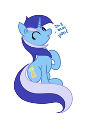 Size: 642x889 | Tagged: dead source, safe, artist:fribox, character:minuette, species:pony, species:unicorn, background pony, best pony, eyes closed, female, mare, pone, solo