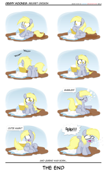 Size: 1900x3071 | Tagged: safe, artist:epulson, character:derpy hooves, bubble, comic, derp, filly, laundry, soap