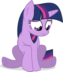 Size: 5822x6704 | Tagged: safe, artist:aureai, character:twilight sparkle, absurd resolution, female, looking down, sad, simple background, sitting, solo, transparent background, vector