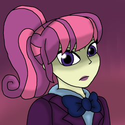 Size: 1296x1296 | Tagged: safe, artist:pokecure123, character:diwata aino, equestria girls:friendship games, g4, my little pony: equestria girls, my little pony:equestria girls, background human, death stare, female, solo