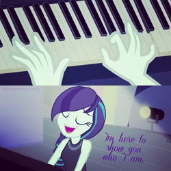 Size: 640x640 | Tagged: safe, artist:gouhlsrule, character:coloratura, episode:the mane attraction, g4, my little pony: friendship is magic, my little pony:equestria girls, equestria girls interpretation, equestria girls-ified, i am just a pony, piano, scene interpretation