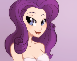 Size: 720x576 | Tagged: dead source, safe, artist:ric-m, character:rarity, species:human, bare shoulders, female, gradient background, humanized, solo