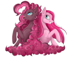 Size: 4000x3000 | Tagged: safe, artist:dreamyartcosplay, character:nightmare pinkie pie, character:pinkamena diane pie, character:pinkie pie, ask nightmare mane 6, ask nightmare six, duality, grin, nightmarified, open mouth, raised hoof, simple background, smiling, transparent background, wide eyes