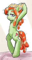 Size: 480x891 | Tagged: safe, artist:orca, character:tree hugger, species:pony, episode:on your marks, g4, my little pony: friendship is magic, art class, bipedal, female, life drawing, solo, that was fast
