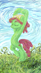 Size: 1080x1920 | Tagged: safe, artist:nstone53, character:tree hugger, episode:on your marks, g4, my little pony: friendship is magic, armpits, female, solo, style emulation, vincent van gogh