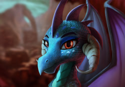Size: 4000x2800 | Tagged: safe, artist:starblaze25, character:princess ember, species:dragon, episode:gauntlet of fire, g4, my little pony: friendship is magic, beautiful, bedroom eyes, bust, detailed, dragoness, eyeshadow, female, makeup, portrait, realistic, solo, technically advanced