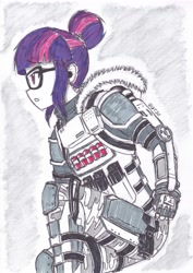 Size: 2460x3476 | Tagged: safe, artist:dragonemperror2810, character:twilight sparkle, character:twilight sparkle (scitwi), species:eqg human, my little pony:equestria girls, call of duty advanced warfare, crossover, exosuit, female, solo