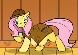 Size: 3903x2755 | Tagged: safe, artist:envy, artist:jesseorange, character:fluttershy, button popping, clothing, fat, fattershy, hat, high res, popped button, raincoat, wardrobe malfunction