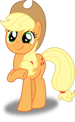 Size: 3000x4882 | Tagged: safe, artist:ruinedomega, character:applejack, ponyscape, episode:applejack's day off, female, inkscape, simple background, smiling, solo, standing, transparent background, vector