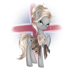 Size: 1000x1000 | Tagged: safe, artist:yuntaoxd, oc, oc only, blue eyes, braiding, clothing, coat of arms, fur coat, hair bun, iceland, icelandic, poncho, puffin, solo