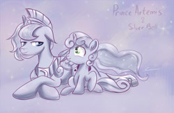 Size: 2300x1500 | Tagged: dead source, safe, artist:redheadfly, character:princess luna, character:sweetie belle, prince artemis, rule 63, silver bell