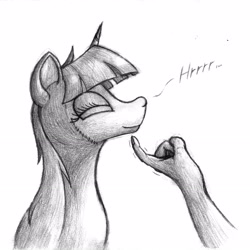 Size: 2872x2872 | Tagged: safe, artist:bcrich40, character:twilight sparkle, species:human, chin, chin scratch, hand, monochrome