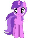 Size: 128x133 | Tagged: safe, artist:onil innarin, derpibooru original, character:amethyst star, character:sparkler, species:pony, c:, female, looking at you, mare, pixel art, solo