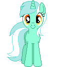 Size: 128x133 | Tagged: safe, artist:onil innarin, derpibooru original, character:lyra heartstrings, species:pony, c:, female, looking at you, mare, pixel art, solo